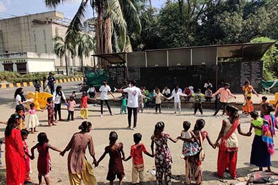 Children day celebration near Vashi Gaon